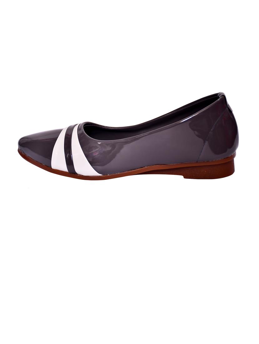 grey leatherette slip on ballerina - 21340951 - Standard Image - 2