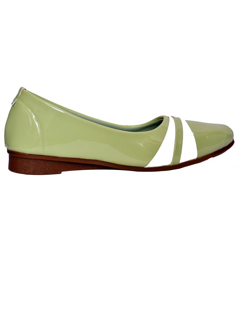 green leatherette slip on ballerina - 21340952 - Standard Image - 2