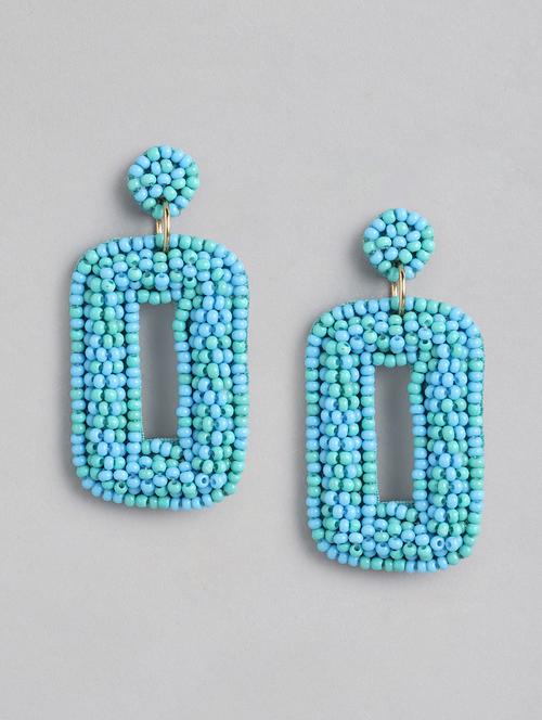 blue metal drop earrings - 21341461 - Standard Image - 0