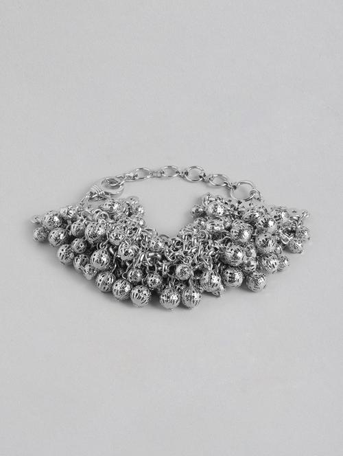 silver metal bangle bracelet - 21341469 - Standard Image - 0