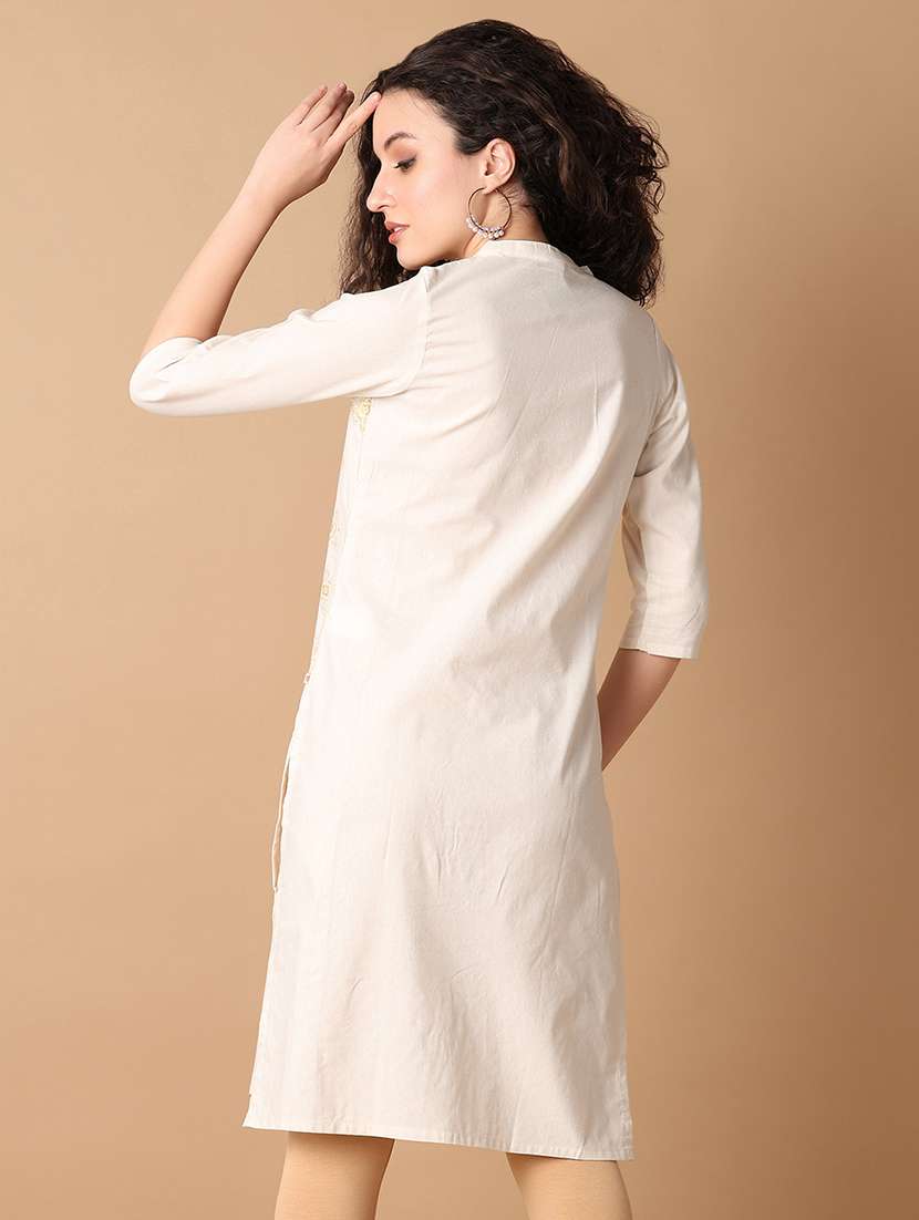 women off-white printed a-line kurta - 21341725 -  Standard Image - 2
