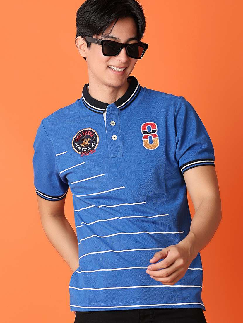 men blue cotton front print t-shirt - 21341728 -  Standard Image - 2