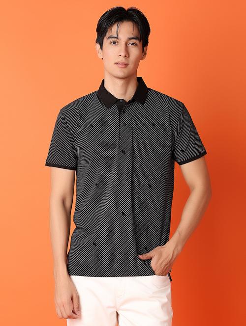 men black cotton all over print t-shirt - 21341738 - Standard Image - 0