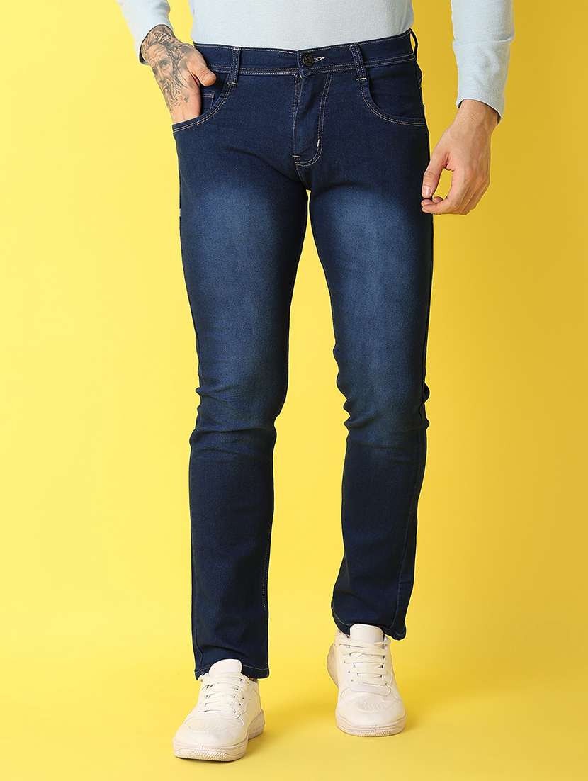 Men Mid Rise Plain Jeans