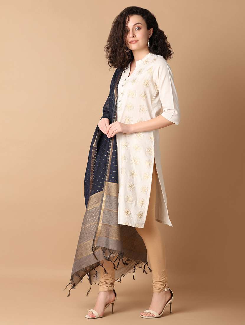women navy blue self design dupatta - 21341773 -  Standard Image - 2