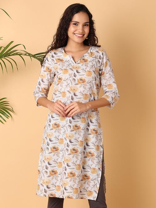 women white printed a-line kurta - 21341775 - Standard Image - 0