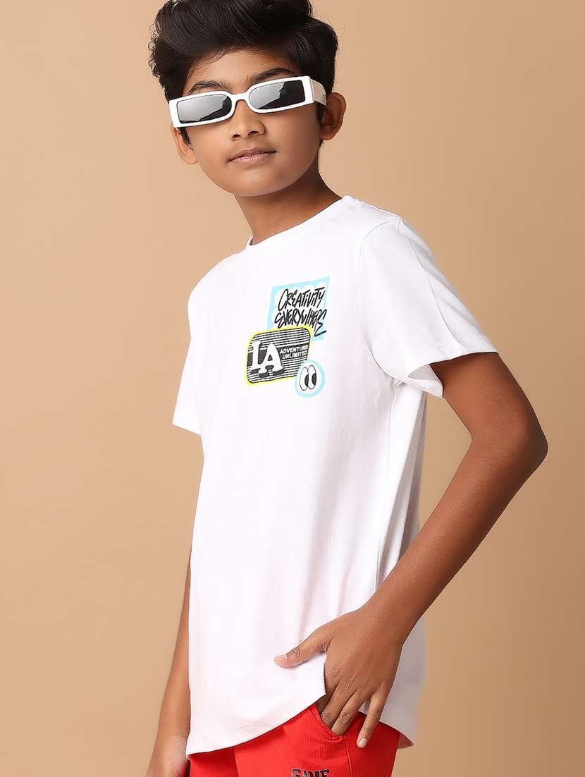 boys placement print cotton t-shirt - 21341820 -  Standard Image - 2