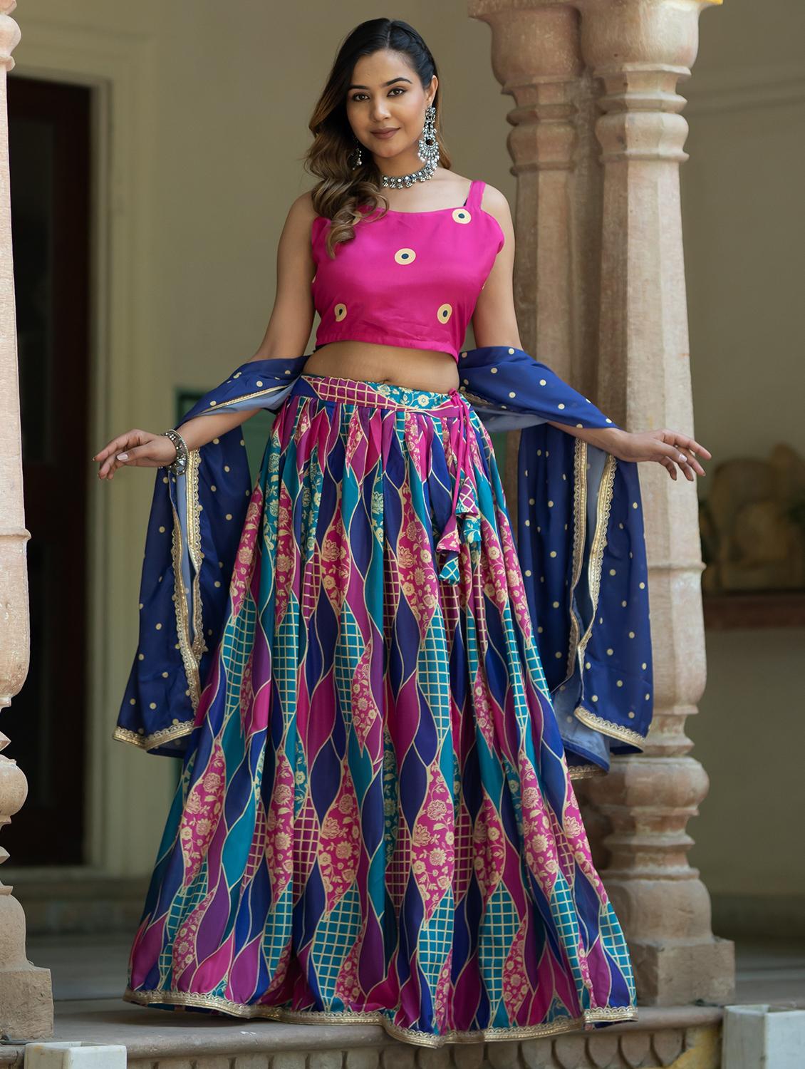 women semi-stitched lehenga choli with dupatta - 21342270 -  Zoom Image - 0