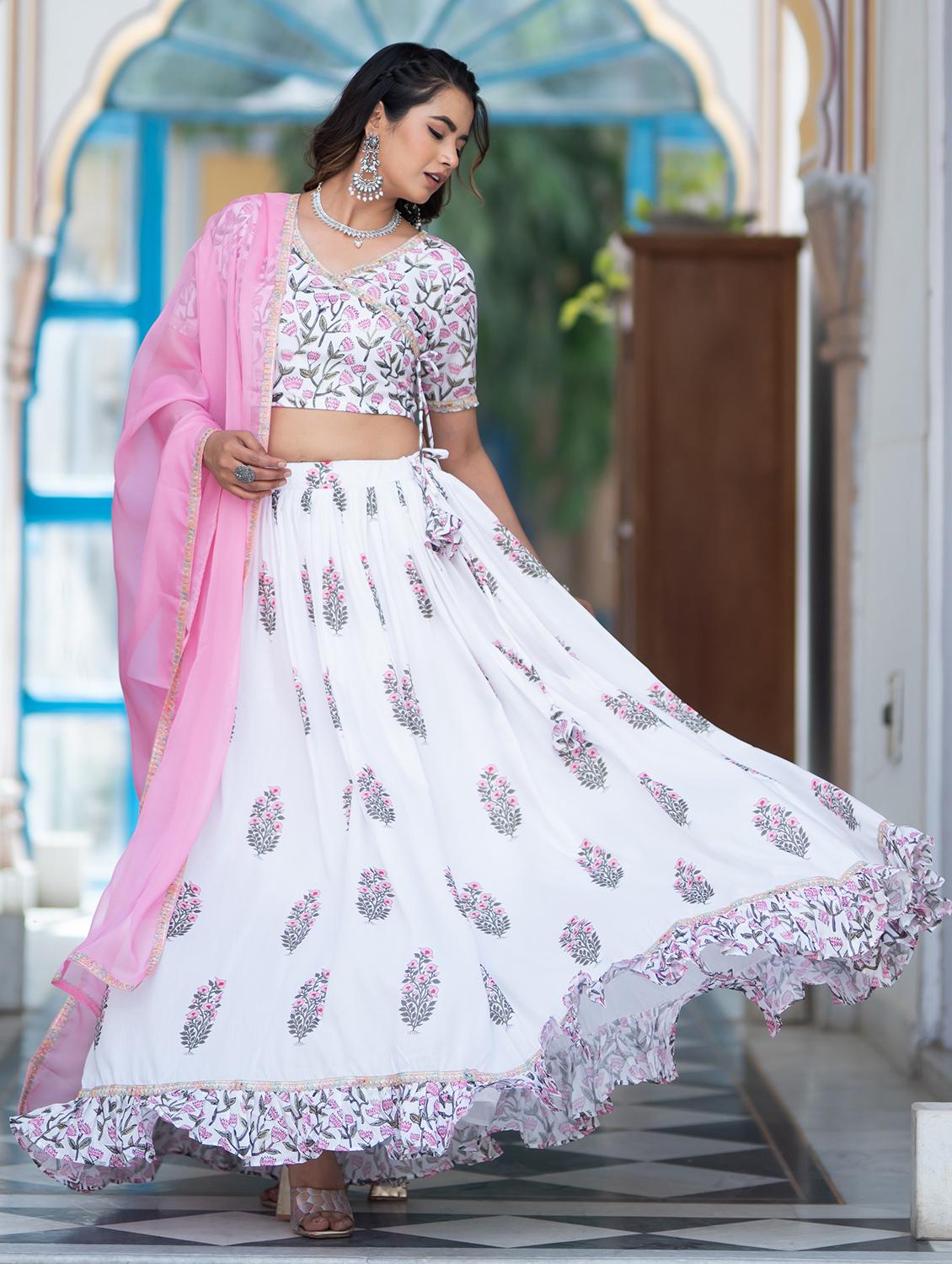 women semi-stitched lehenga choli with dupatta - 21342275 - Zoom Image - 0