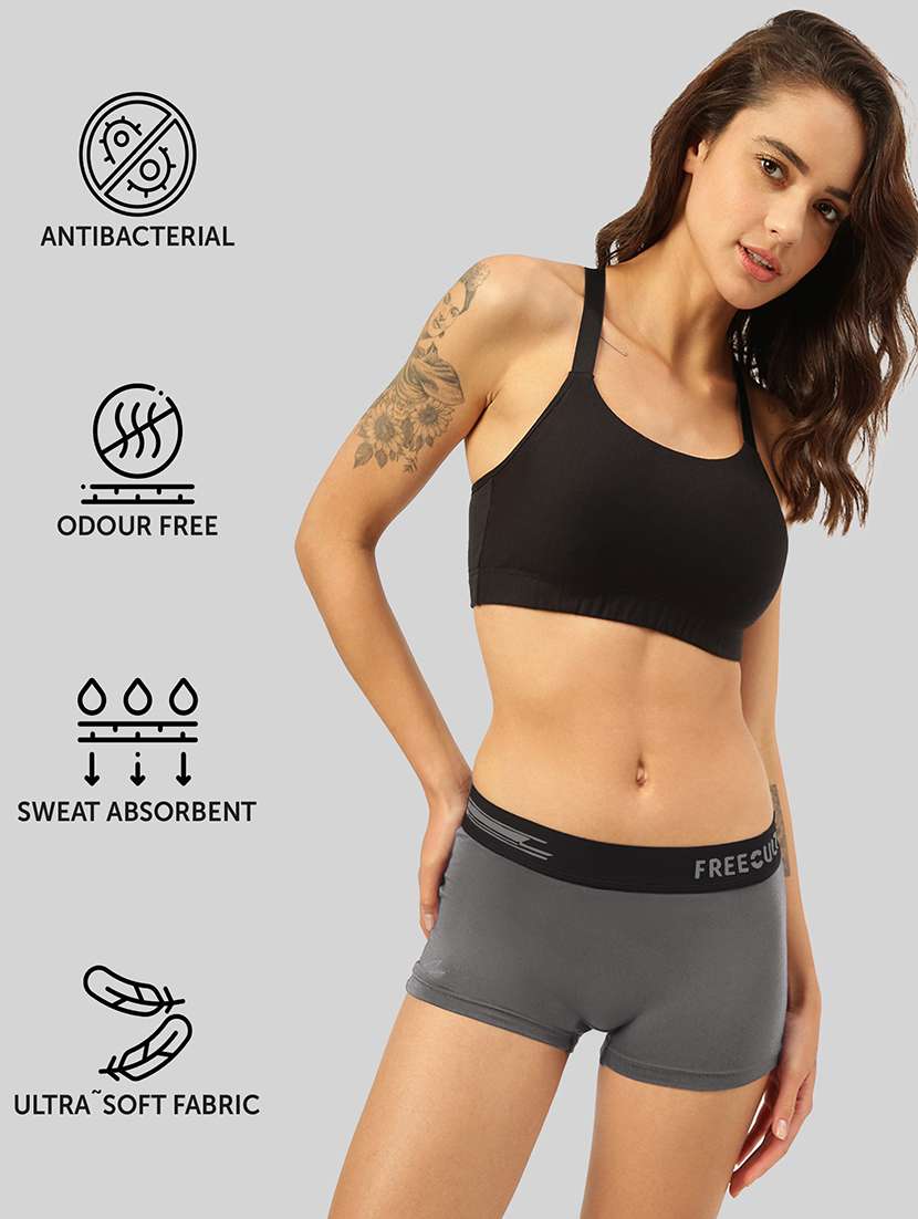 Grey Modal Boy Shorts Panty - 21343337 -  Standard Image - 2