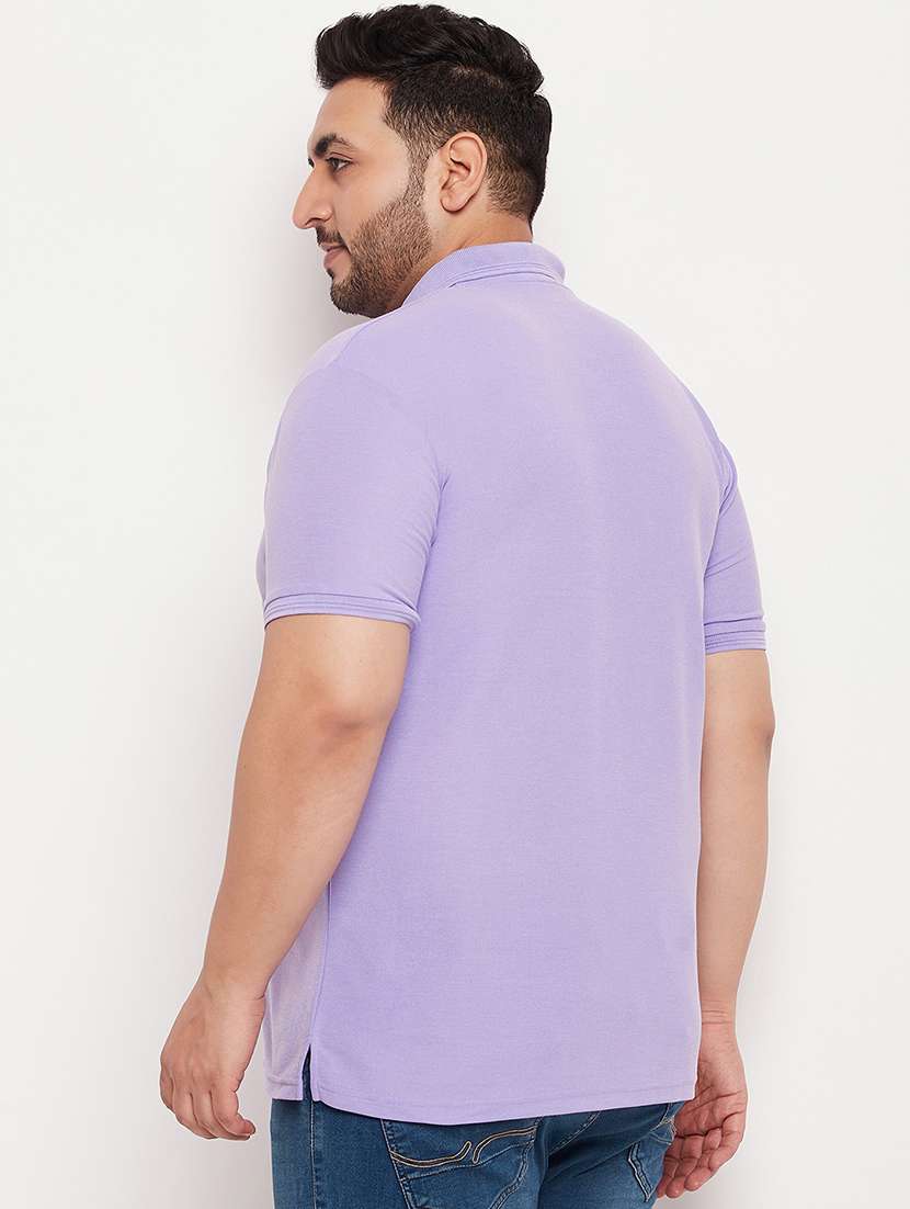 men solid cotton plus polo t-shirt - 21343919 -  Standard Image - 2