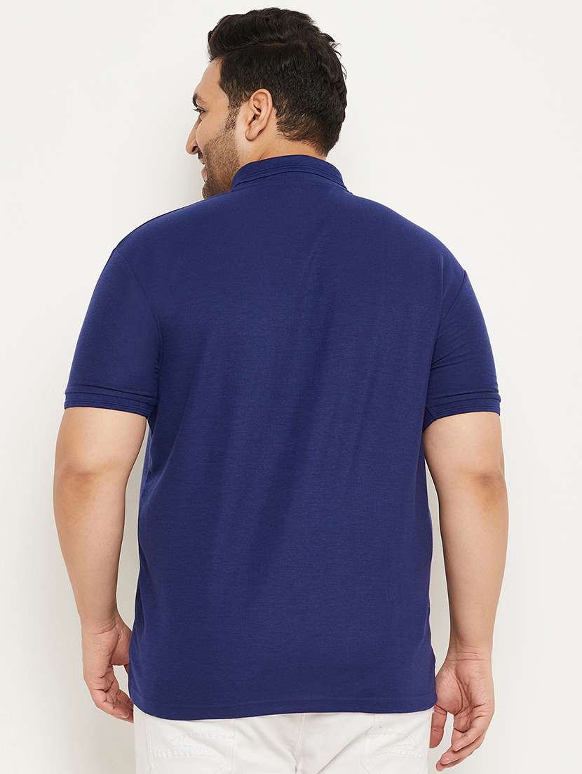 men solids plus size polo neck t-shirts - 21343926 -  Standard Image - 2