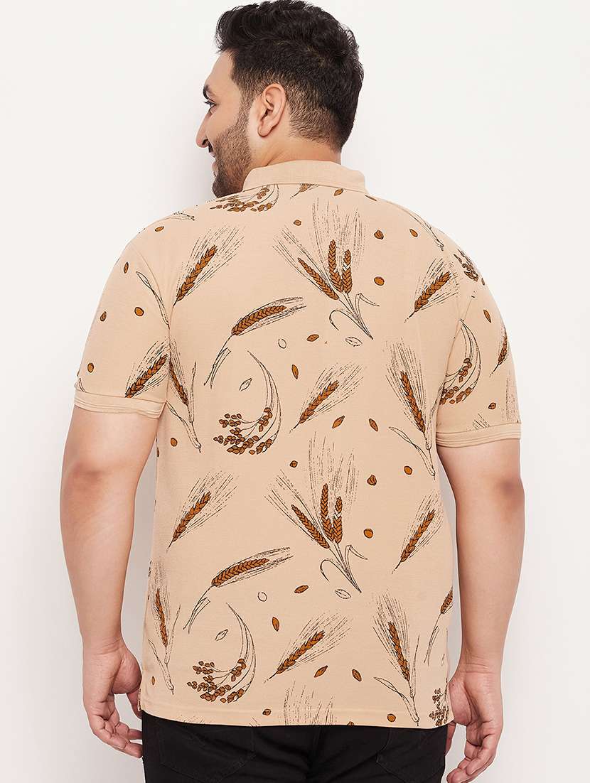 men polo neck printed plus size t-shirt - 21343959 -  Standard Image - 2
