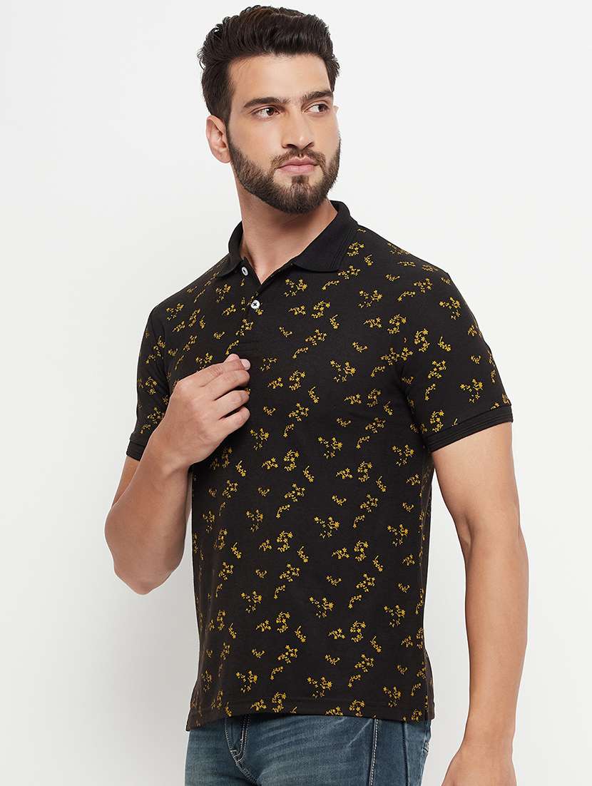 men all over print polo t-shirt