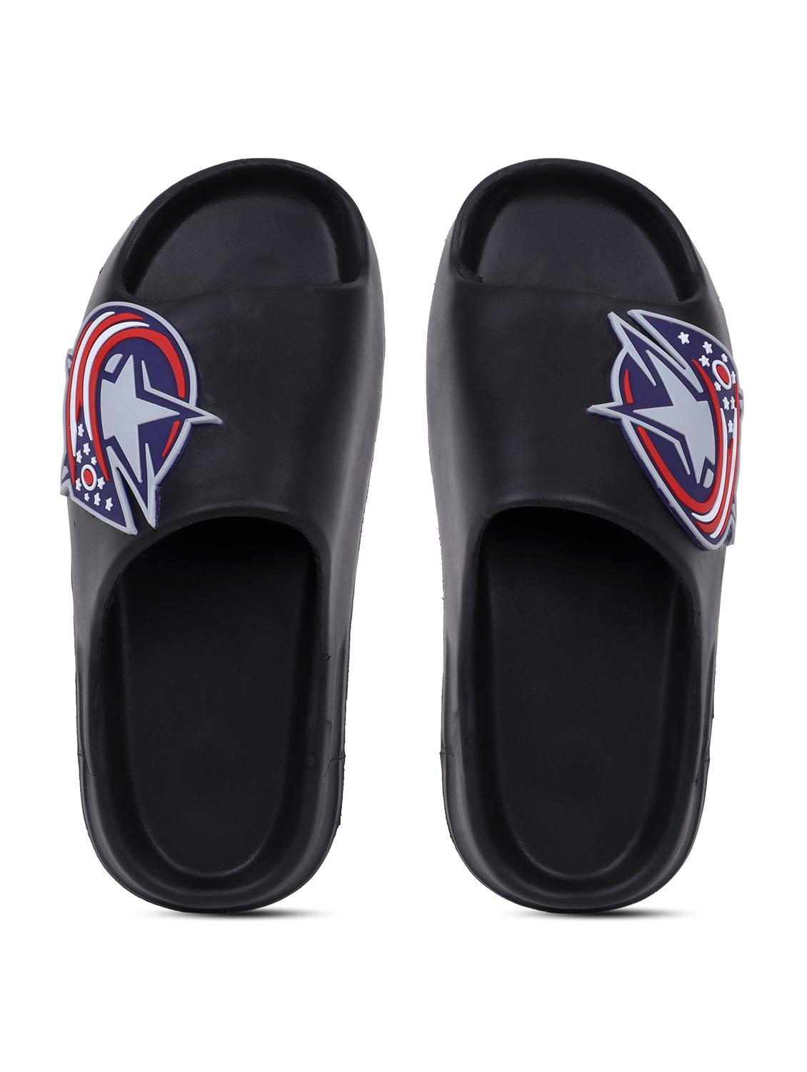 black rubber slip on flip flops - 21344000 -  Zoom Image - 0