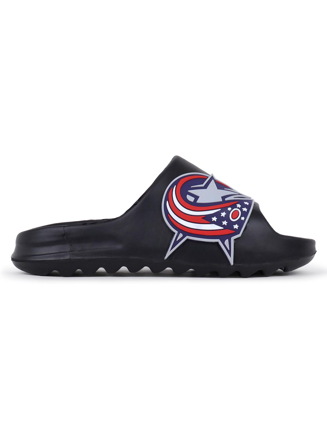 black rubber slip on flip flops - 21344000 - Standard Image - 2