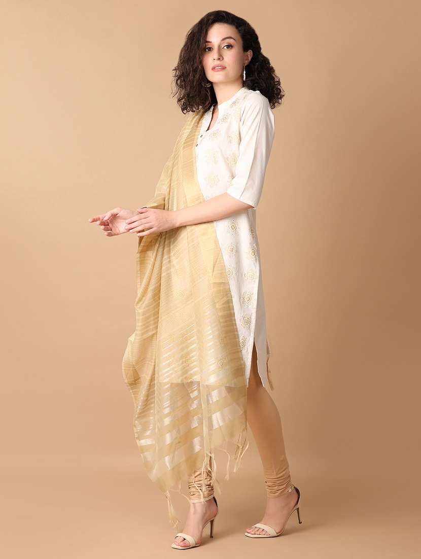 women beige striped dupatta - 21344407 -  Standard Image - 2