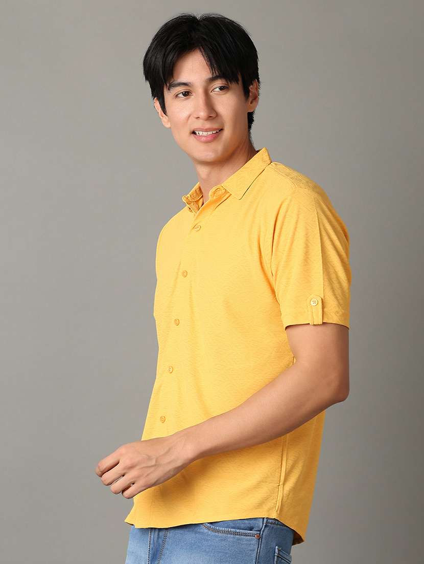 men solid collared short sleeves casual shirt - 21344496 -  Standard Image - 2