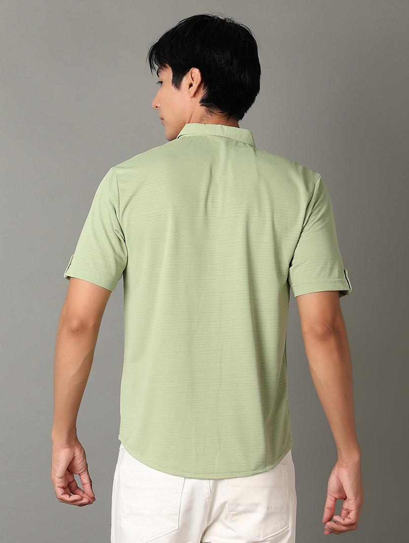 men solid collared short sleeves casual shirt - 21344497 - Standard Image - 2