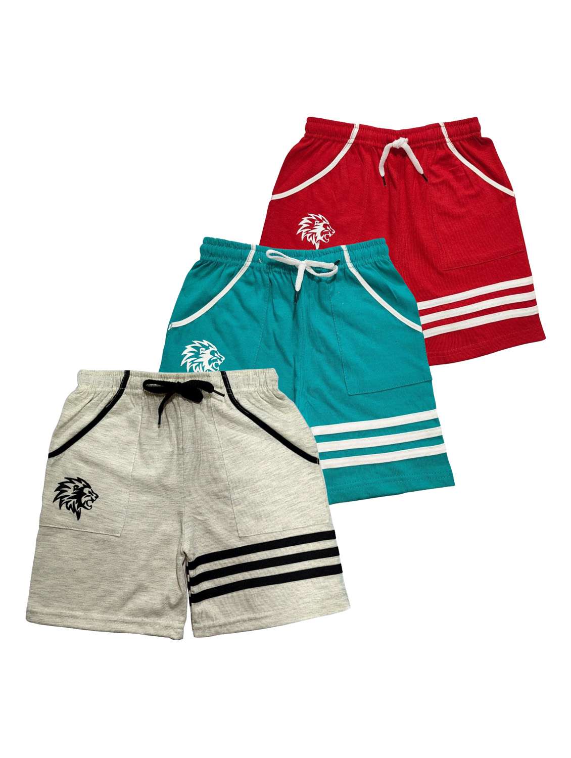 kids pack of 3 striped shorts 