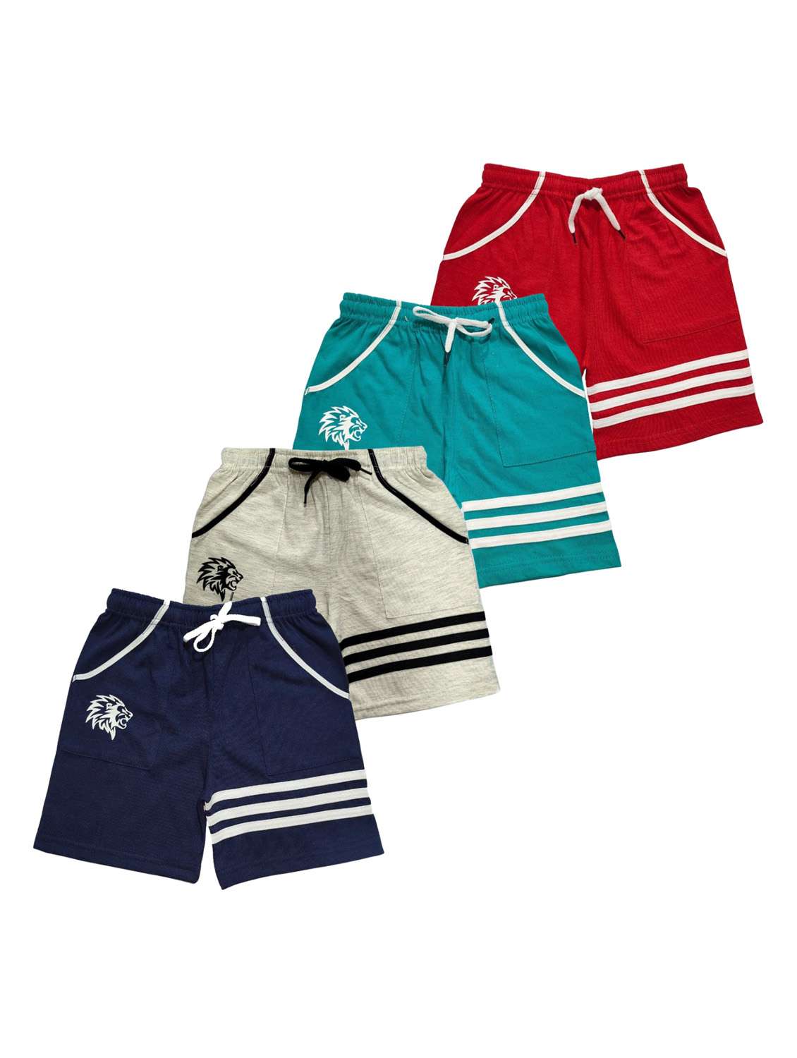 kids pack of 4 striped shorts 