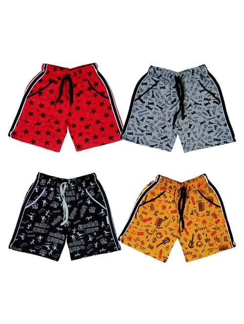 Boys Pack Of 4 Cotton Shorts