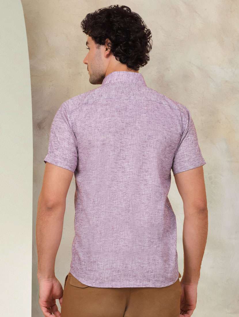 purple solid casual shirt - 21345419 -  Standard Image - 2