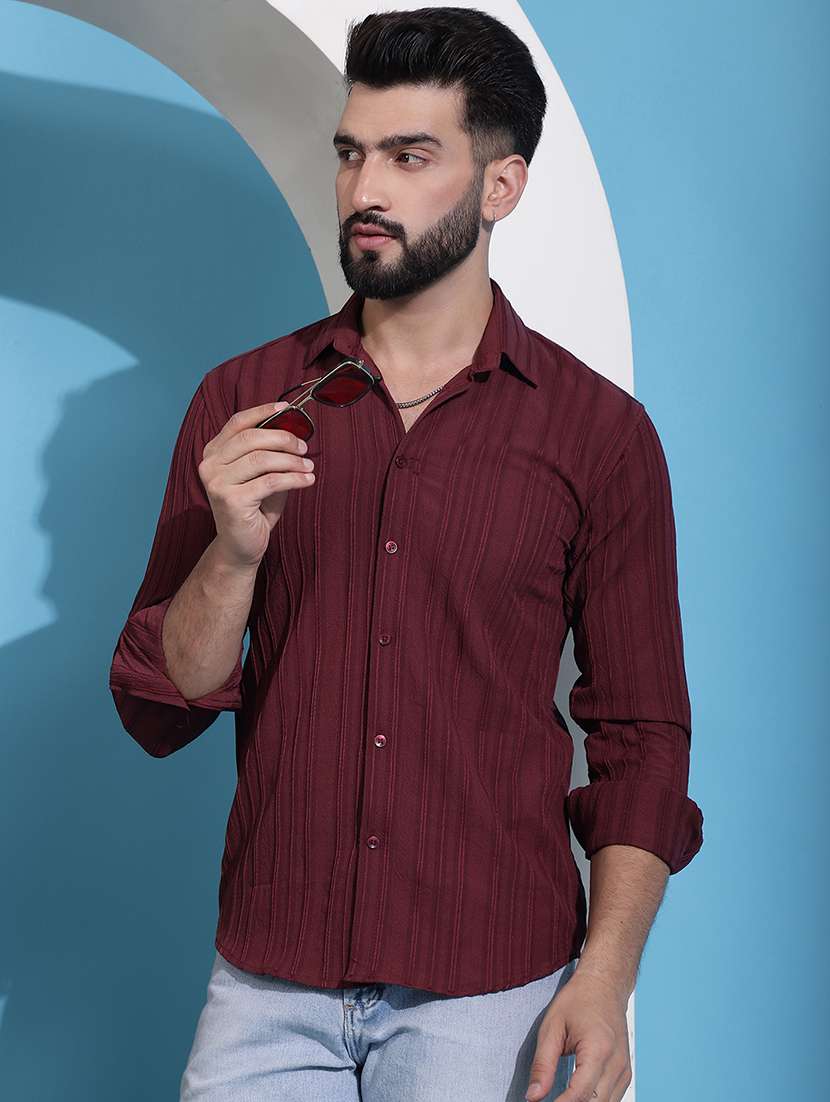 men self design casual shirt