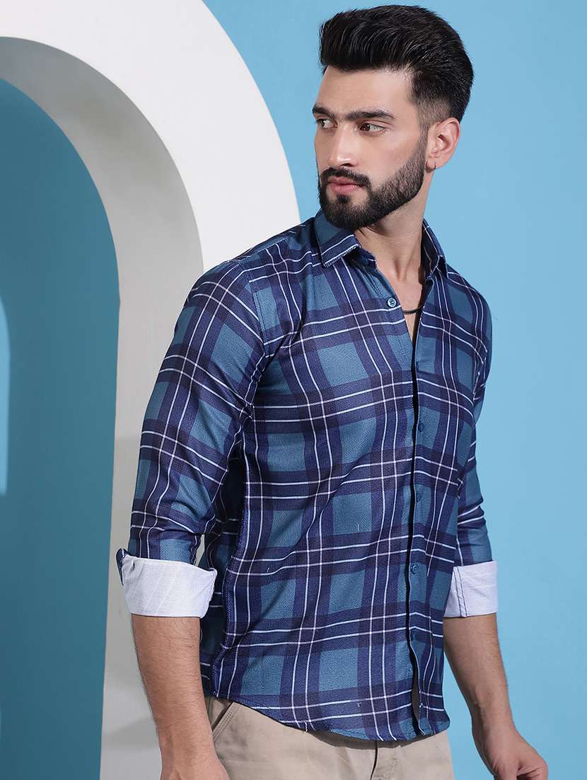 men checkered casual shirt
