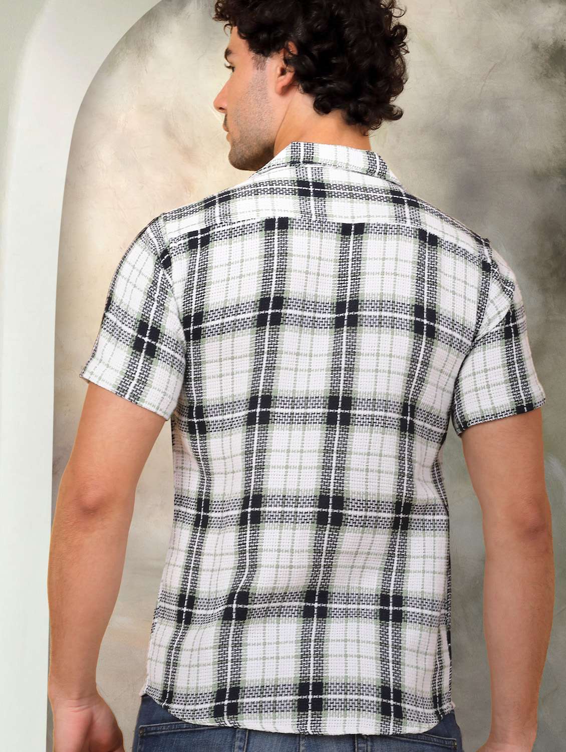 men checkered cotton casual shirt - 21345446 -  Standard Image - 2