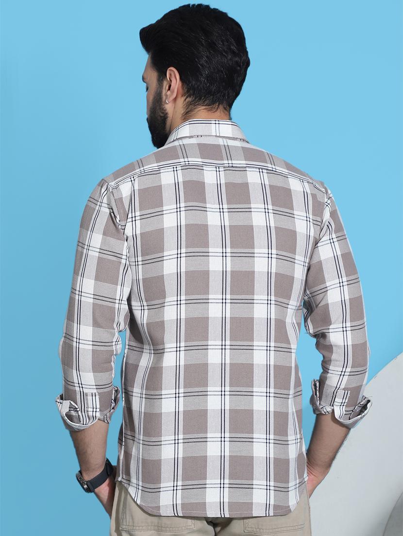 men checkered cotton casual shirt - 21345460 - Standard Image - 2