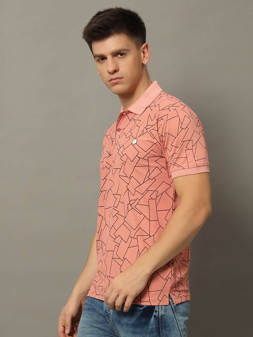 men all over printed polo t-shirt - 21345546 -  Zoom Image - 0
