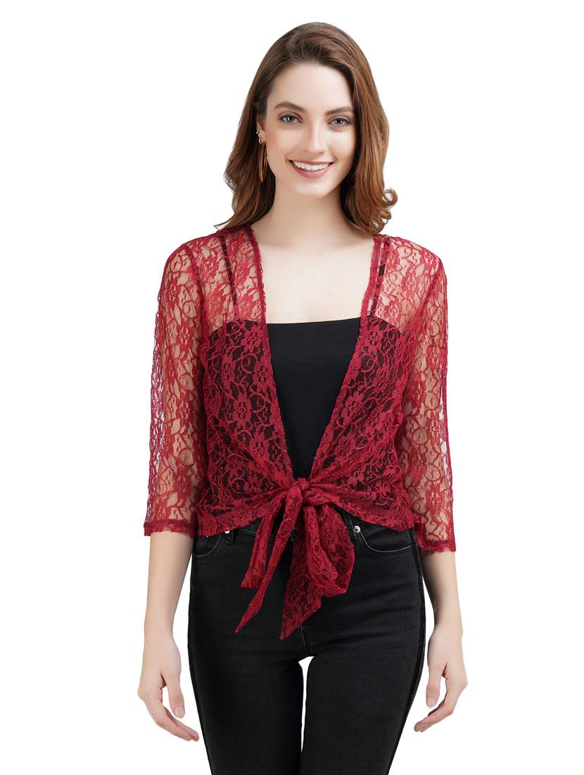 women lace detailed regular shrugs