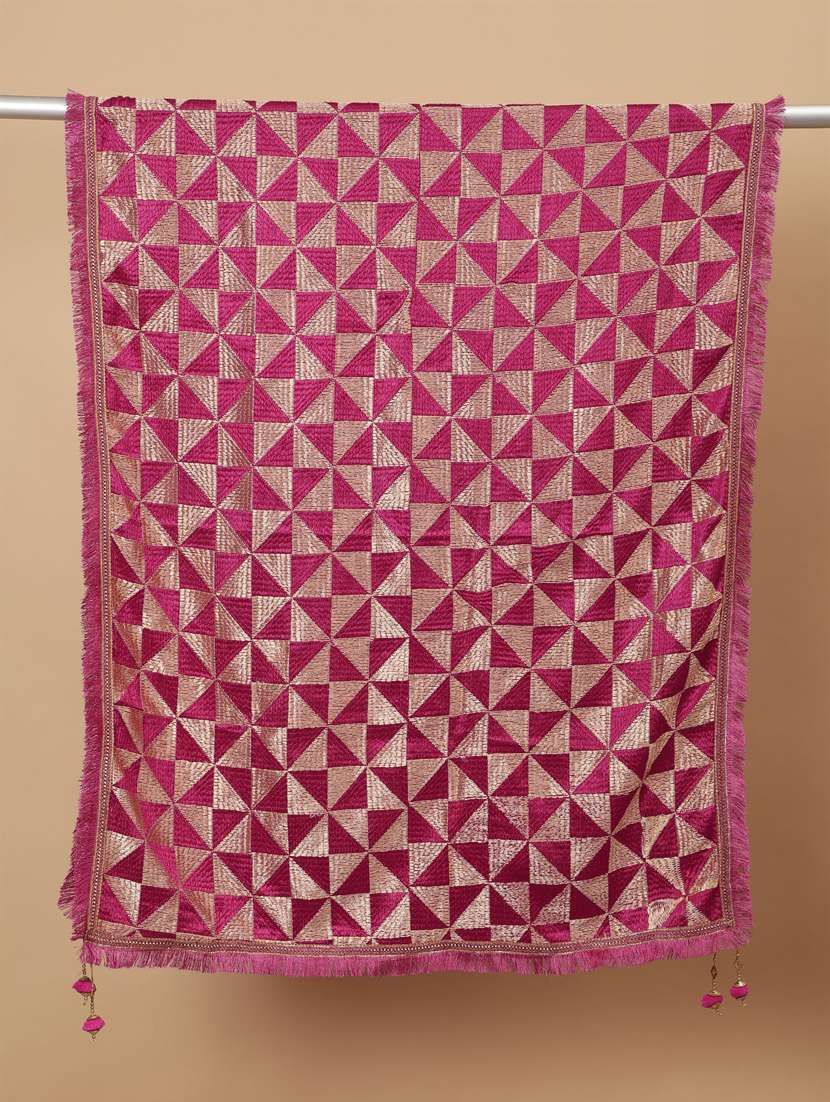 Magenta Self Design Dupatta