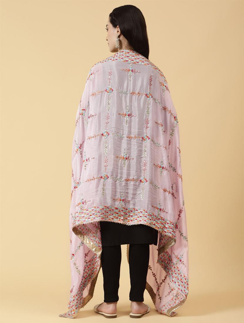 rosewater embroidered dupatta - 21345587 - Standard Image - 2
