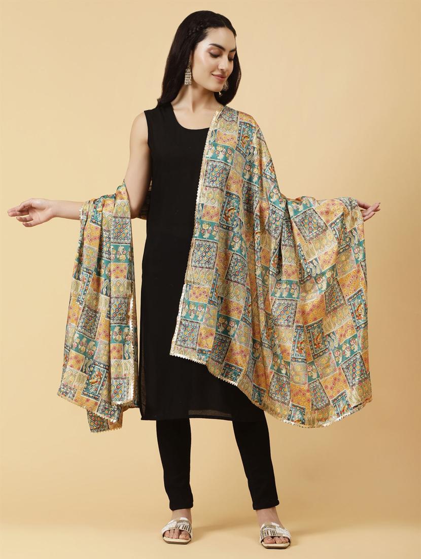 women multi color printed dupatta - 21345591 -  Zoom Image - 0