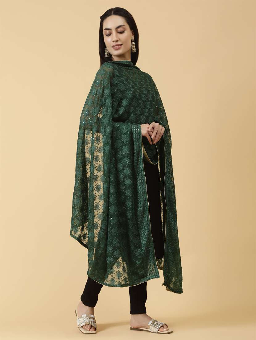 women embroidered dupatta