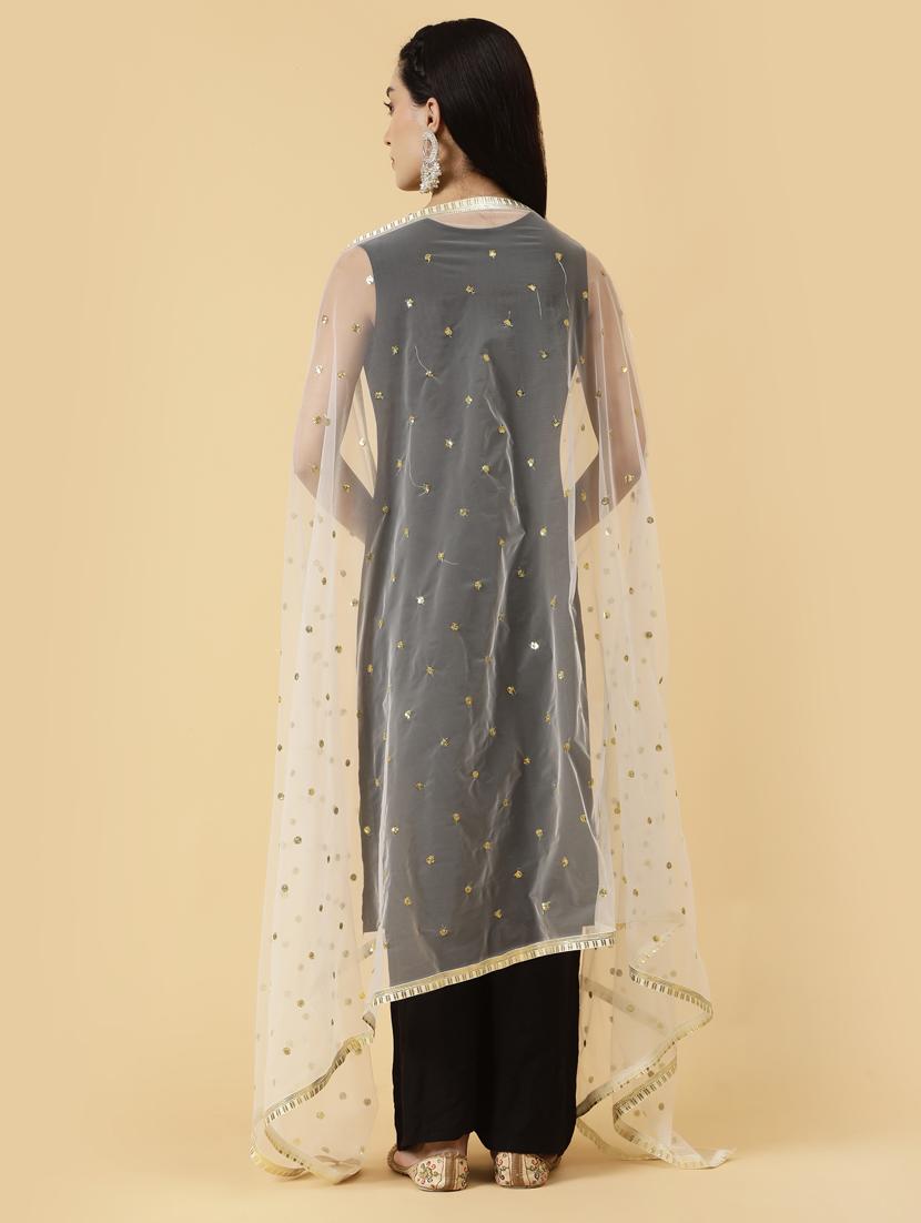 women white sequine work dupatta - 21345606 - Standard Image - 2