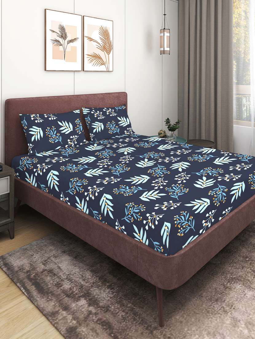printed double bedsheet with pillow covers