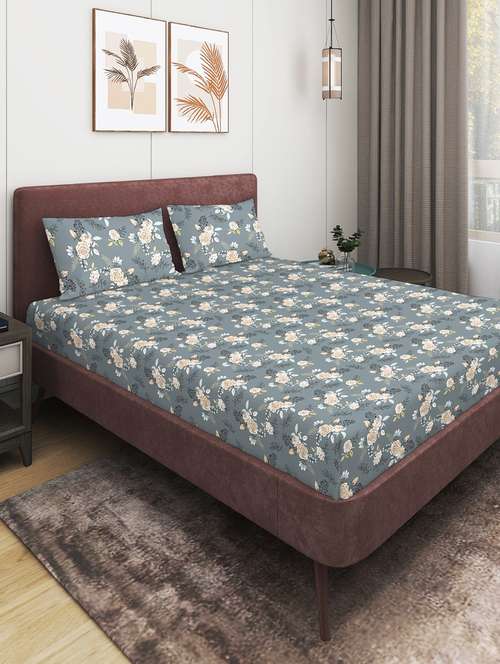 printed double bedsheet with pillow covers