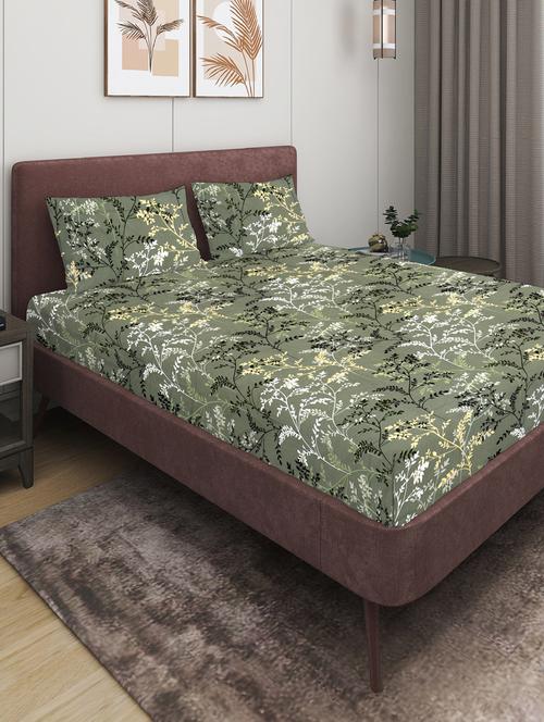 printed double bedsheet with pillow covers - 21345805 - Standard Image - 0