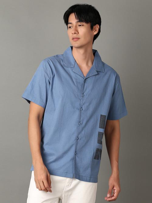 men printed collared short sleeves casual shirt - 21347261 -  Standard Image - 0