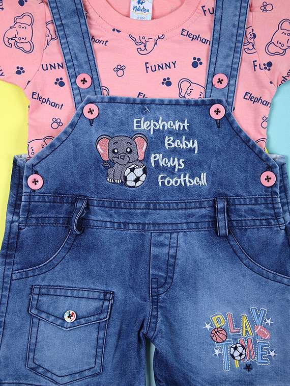 boy printed cotton dungarees twin set - 21347272 -  Standard Image - 2