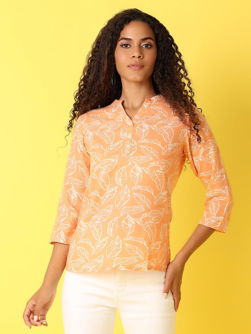 women printed three quarter sleeves regular top - 21347275 -  Zoom Image - 0