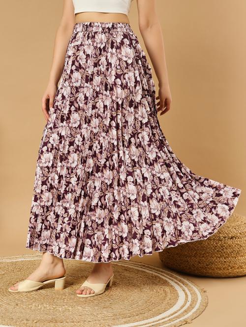 women printed high rise a-line skirt - 21347785 -  Standard Image - 0