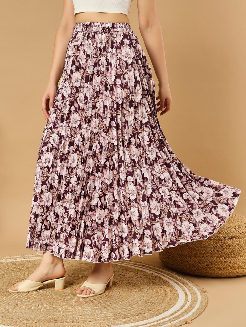 women printed high rise a-line skirt - 21347785 -  Zoom Image - 0
