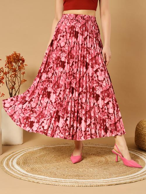 women printed high rise a-line skirt - 21347789 -  Standard Image - 0