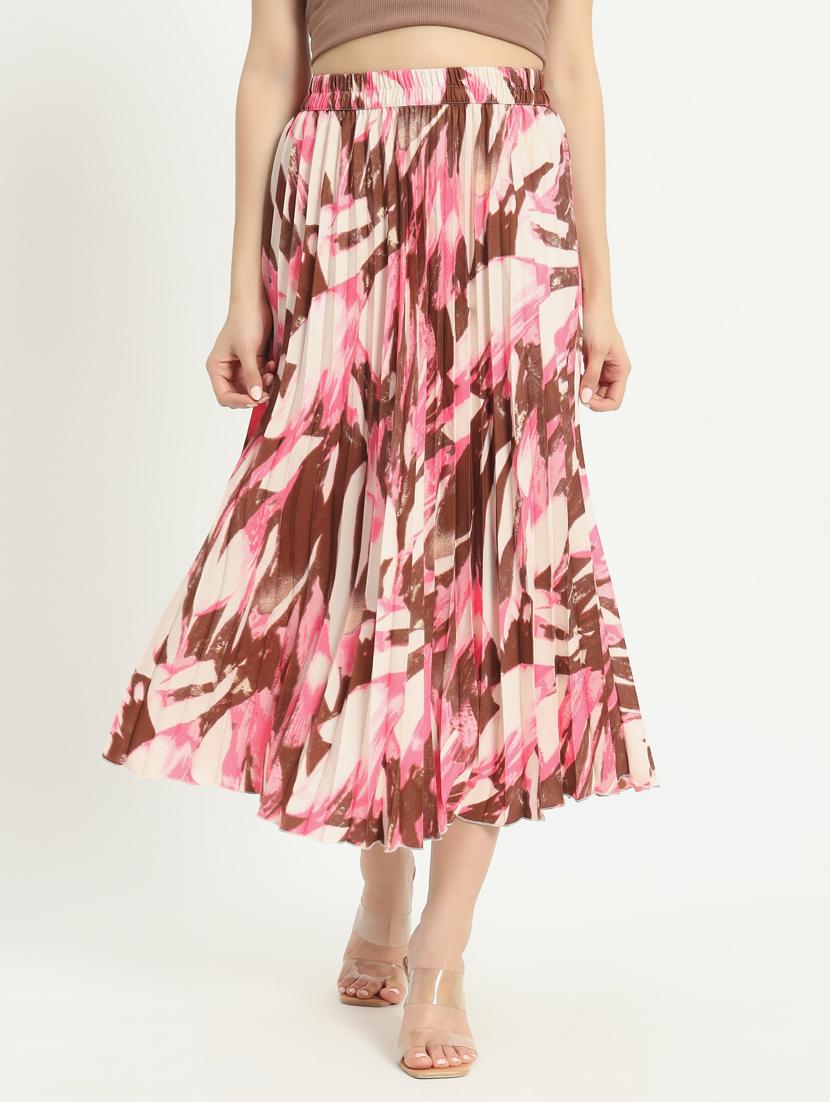 women printed high rise a-line skirt - 21347805 - Zoom Image - 0