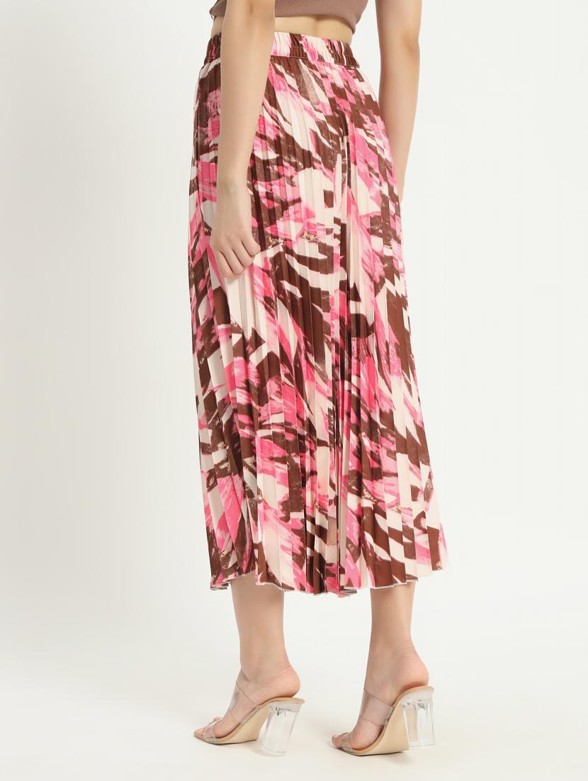 women printed high rise a-line skirt - 21347805 - Standard Image - 2