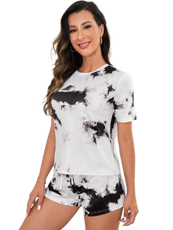 women tie & dye shorts nightwear set - 21348632 - Standard Image - 2